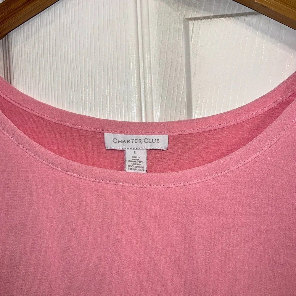 Charter Club Pink Layered Tank Top. Size large. EUC - Picture 2 of 3